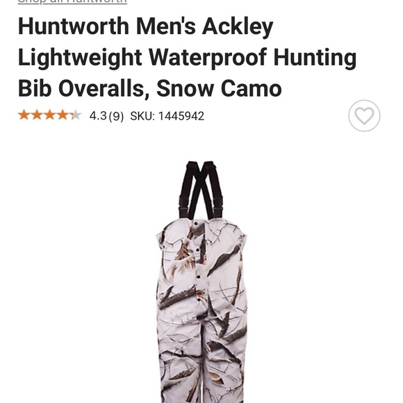 Guide Series size L snow camo bib - Picture 6 of 7